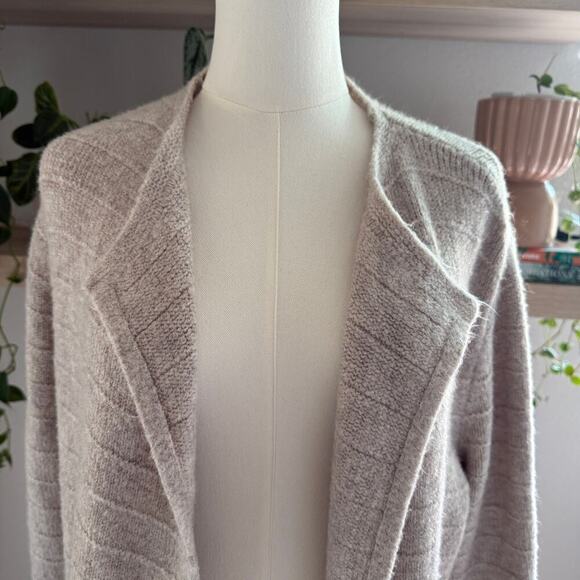 Old Navy Open Front Chunky Knit Cardigan M Taupe Beige Ribbed Fall Winter Cozy - Picture 3 of 10